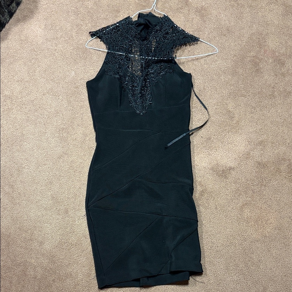 Streetwear Society Black Lace Backless Dress